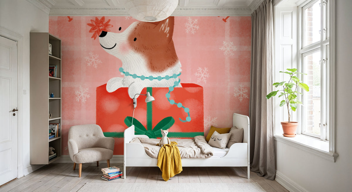 Festive Paws IV Mural Wallpaper - room preview 02