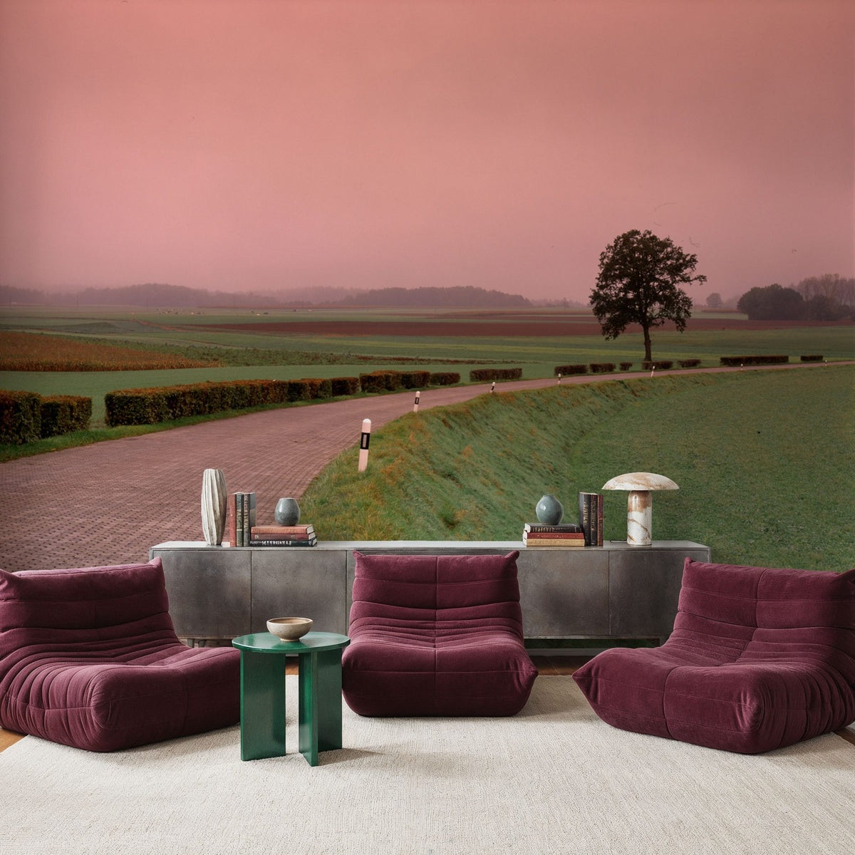 Country Path Sunset Mural Wallpaper - room preview 02