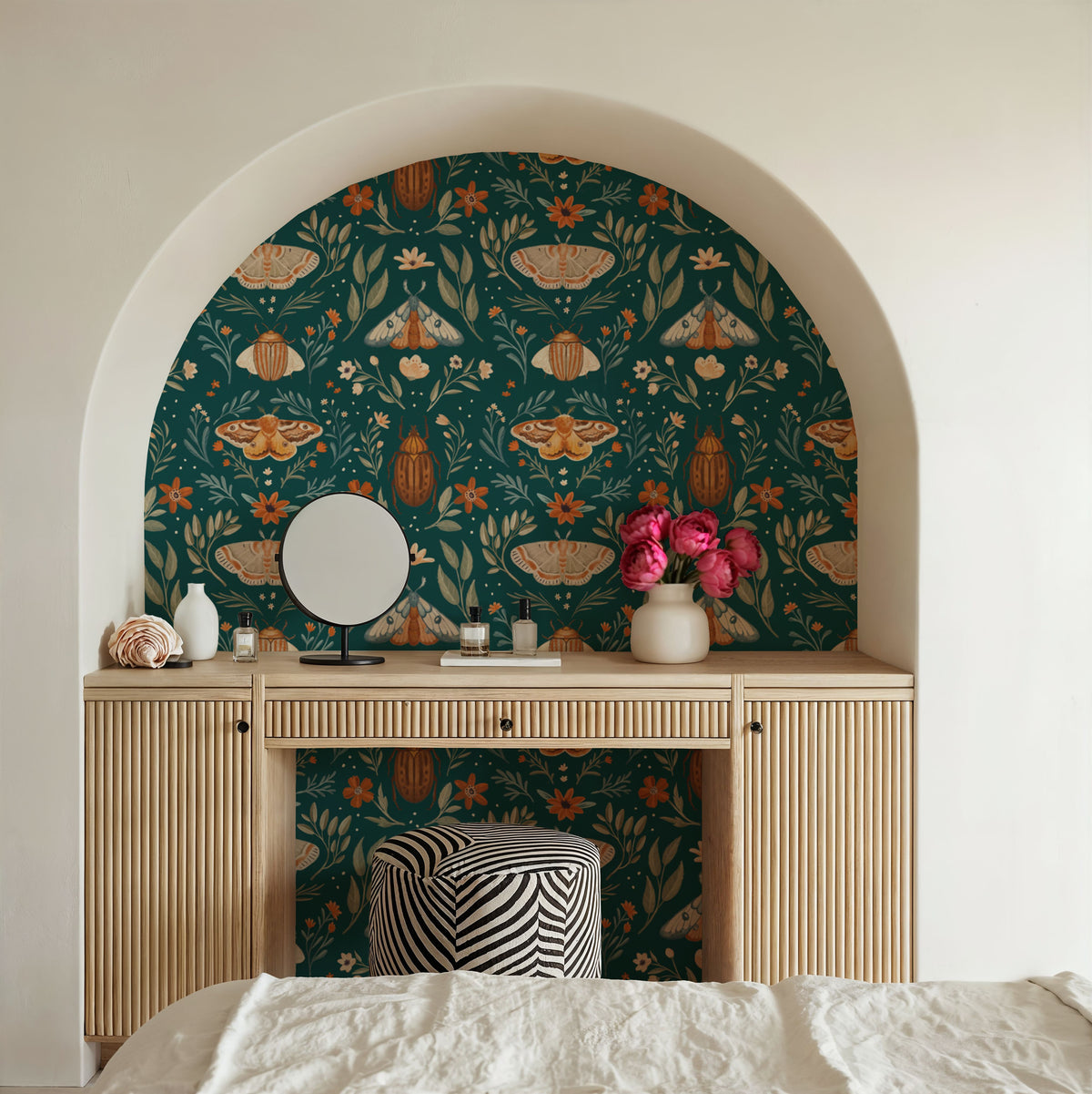 Papilion Chase Green Mural Wallpaper - room preview 02