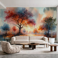 Autumn's Fiery Canopy At Dusk Mural Wallpaper - room preview 02