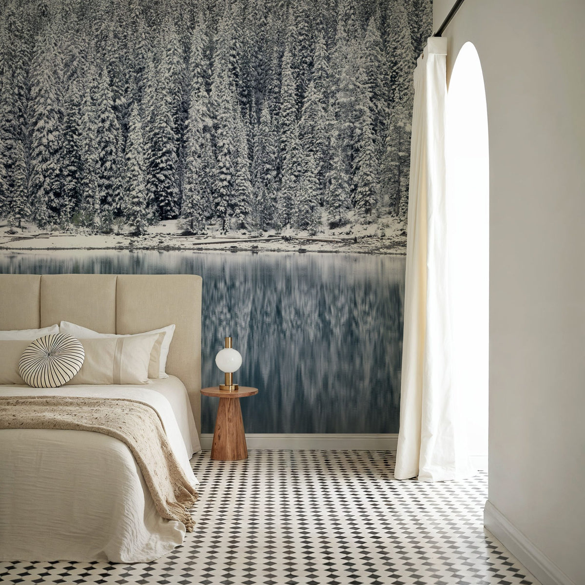 Moraine Lake Mural Wallpaper - Neutral Tone - room preview 02