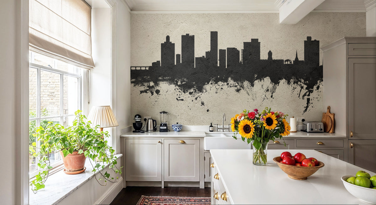 Port Elizabeth South Africa Skyline Concrete Mural Wallpaper - room preview 02