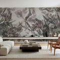 Tulips Feast, White Mural Wallpaper - room preview 02