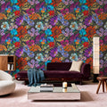 Meadow in Oil Pastel, Dusty Mural Wallpaper - room preview 02