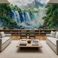 Tropical Waterfall - Watercolor Landscapes Series Mural Wallpaper - room preview 02