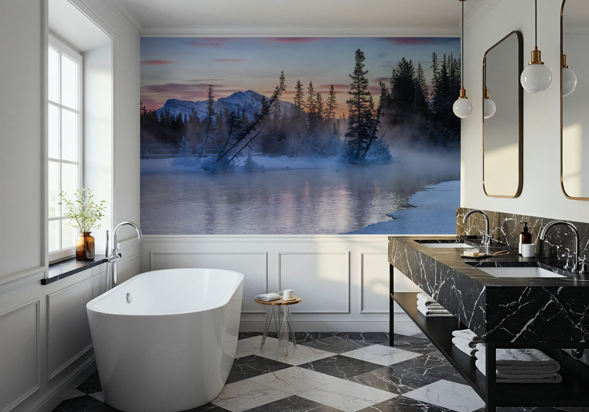 Policemans Creek and Pigeon Mountain Blue Mural Wallpaper - room preview 02