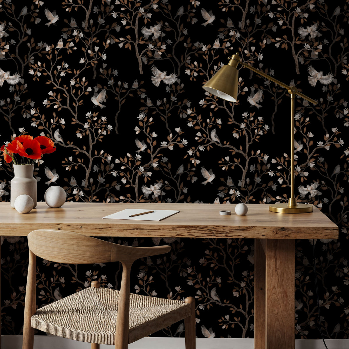 Night Birds Mural Wallpaper - room preview 02