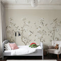 Peony Tree, Ivory Mural Wallpaper - room preview 02
