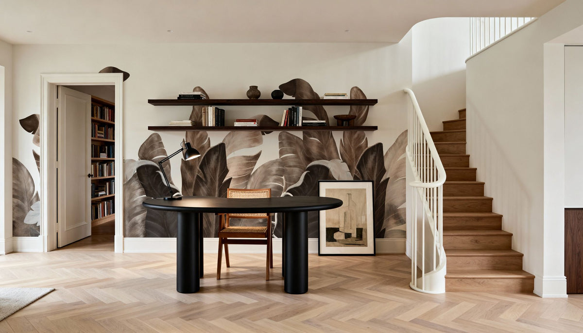 Leaves in Que Mural Wallpaper - Edition 3 - room preview 02