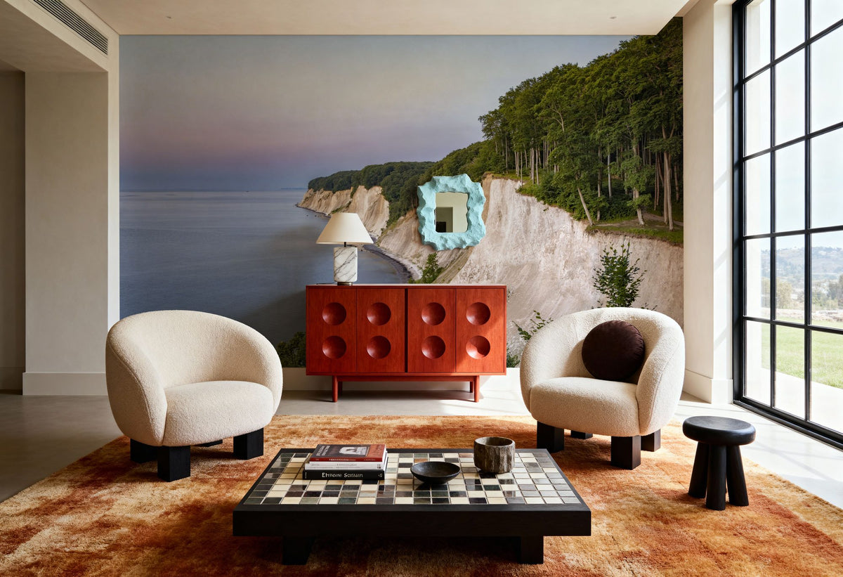 Chalk Cliffs Mural Wallpaper - Neutral Tone - room preview 02