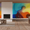 Abstract Wave Mural Wallpaper - room preview 02