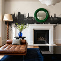 Savannah Georgia Skyline Black & White Mural Wallpaper - room preview 02