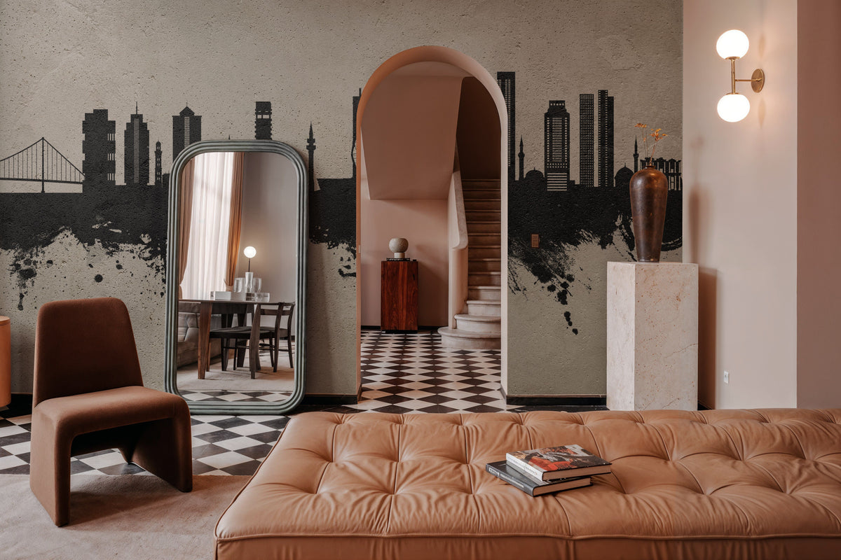 Izmir Turkey Skyline Concrete Mural Wallpaper - room preview 02