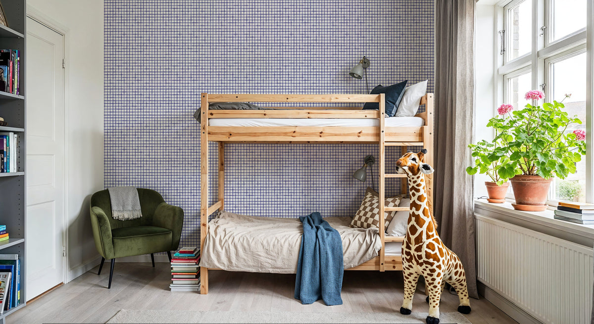 Botanical Blue Jingham Mural Wallpaper - room preview 02