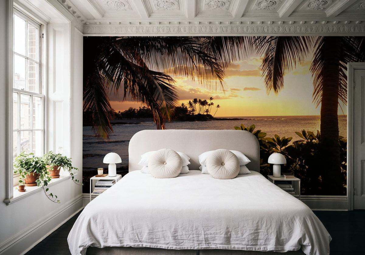 Golden Palm Horizon Mural Wallpaper - room preview 02