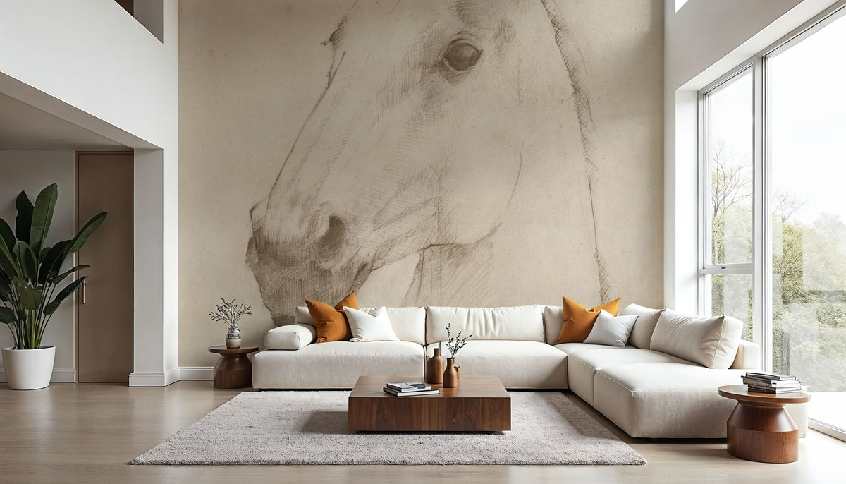 Caesar on Aged Paper Mural Wallpaper - room preview 02