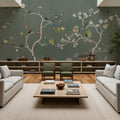Birds in the Garden Dark Green Mural Wallpaper - room preview 02