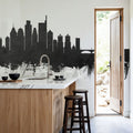 Philadelphia Skyline Black & White Mural Wallpaper - room preview 02