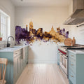Lansing Michigan Skyline Purple & Gold Mural Wallpaper - room preview 02