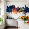 Salzburg Austria Skyline Blue & Bronze Mural Wallpaper - room preview 02
