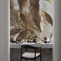 Gilded Leaf Collage II Mural Wallpaper - Warm Tone - room preview 02