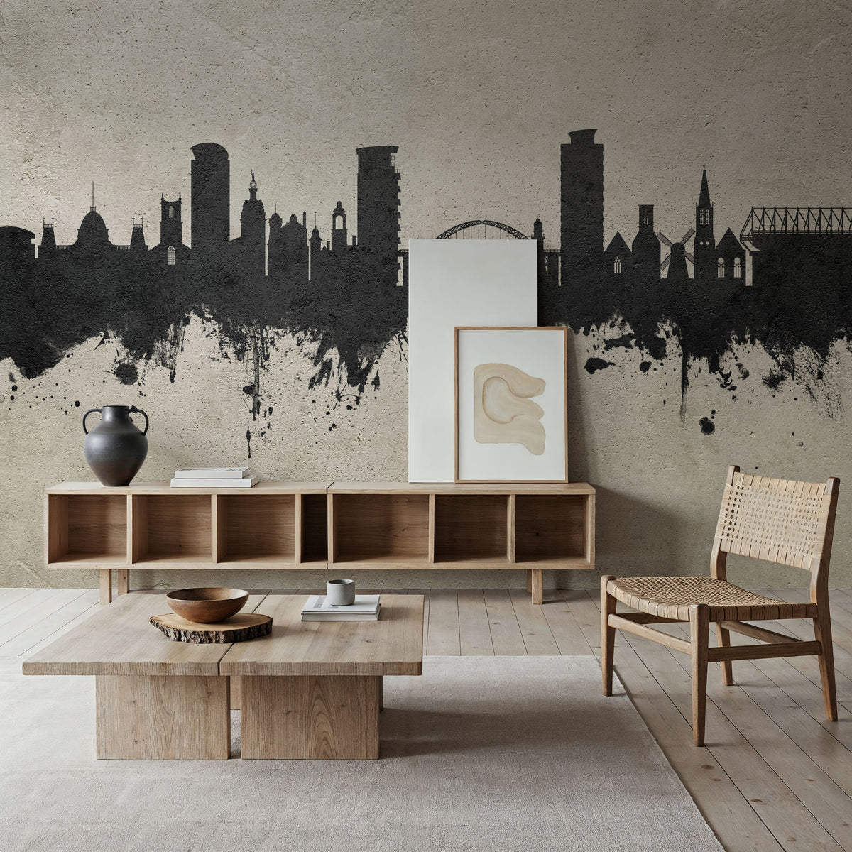 Sunderland England Skyline Concrete Mural Wallpaper - room preview 02