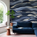 Blue Tiger Pattern Mural Wallpaper - room preview 02