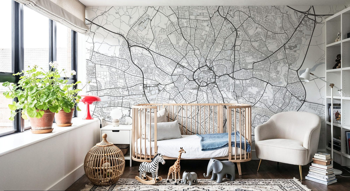 Coventry White Mural Wallpaper - room preview 02