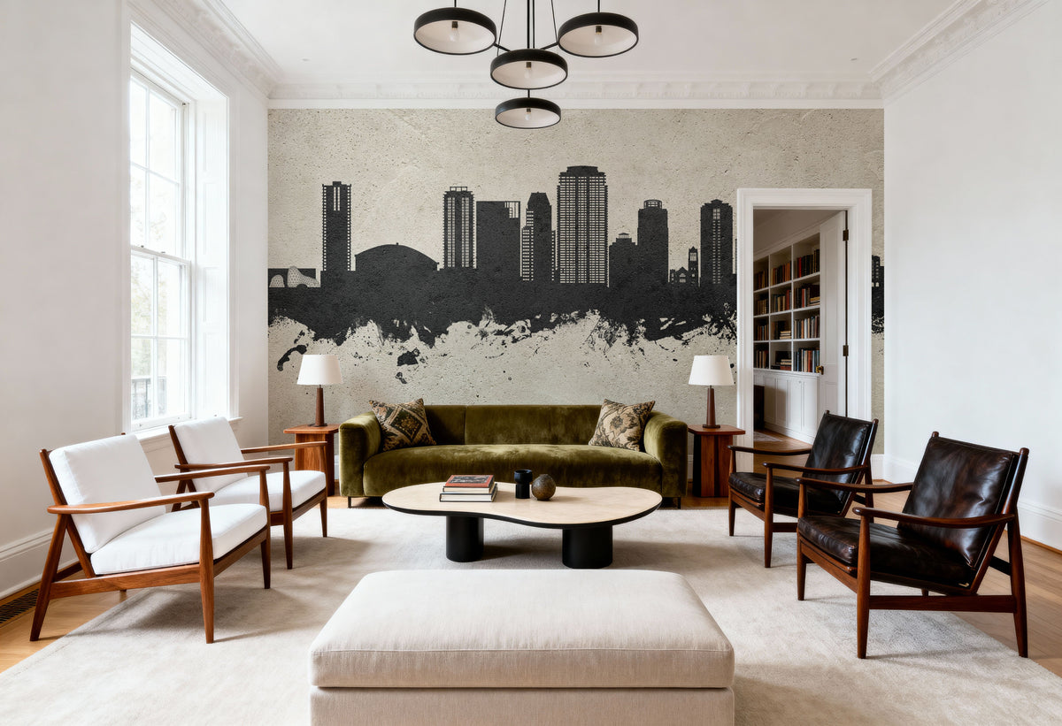 St Petersburg Florida Skyline Concrete Mural Wallpaper - room preview 02