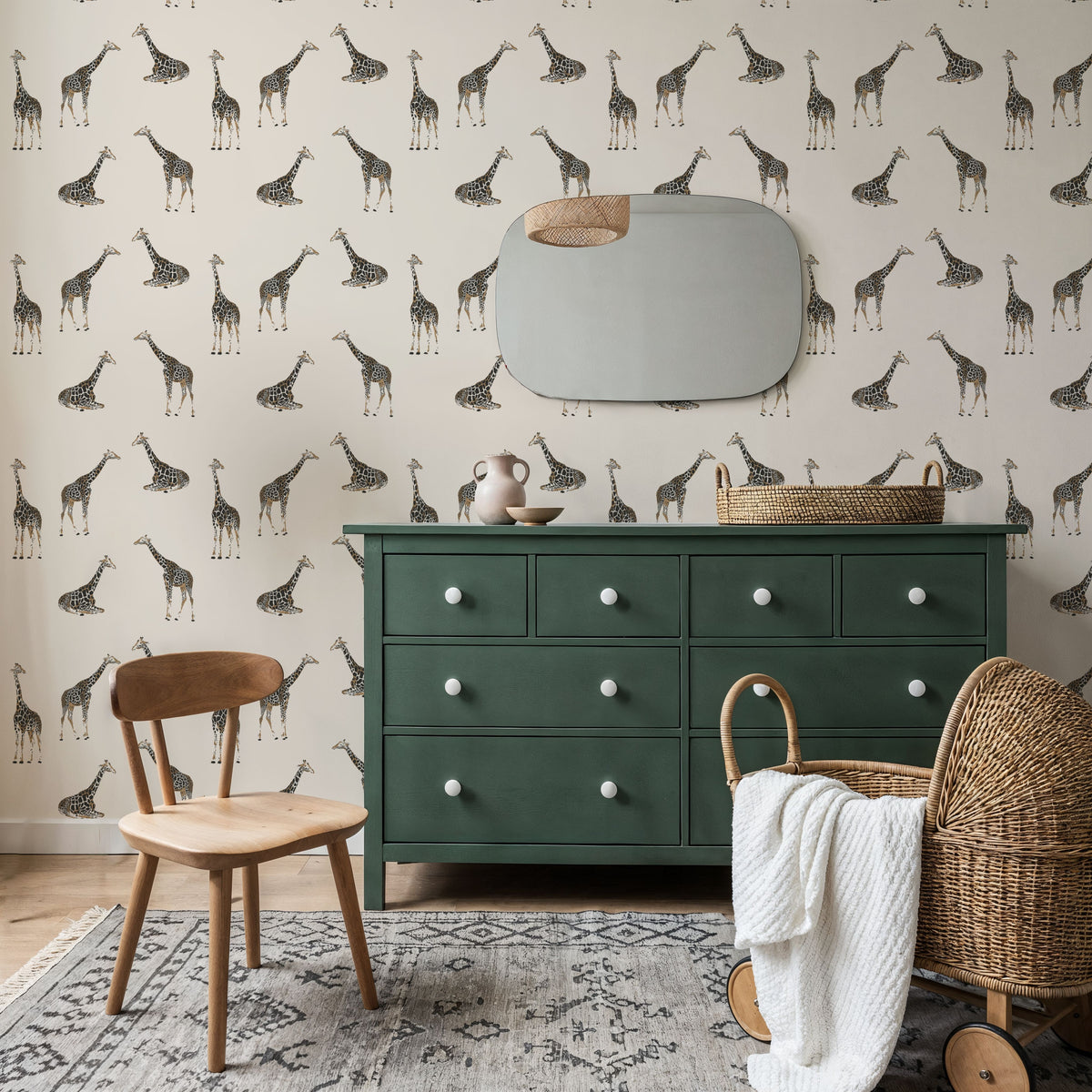 Giraffes At Gogo Falls Mural Wallpaper - room preview 02