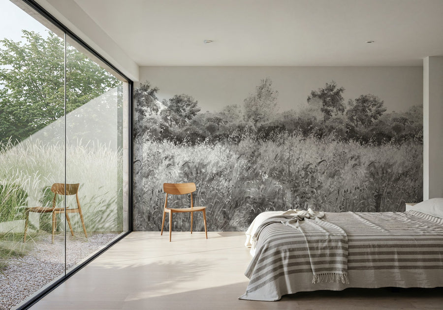 Landscape Wallpaper Mural – Scenery Wall Mural – Meadow Whisper, Stone