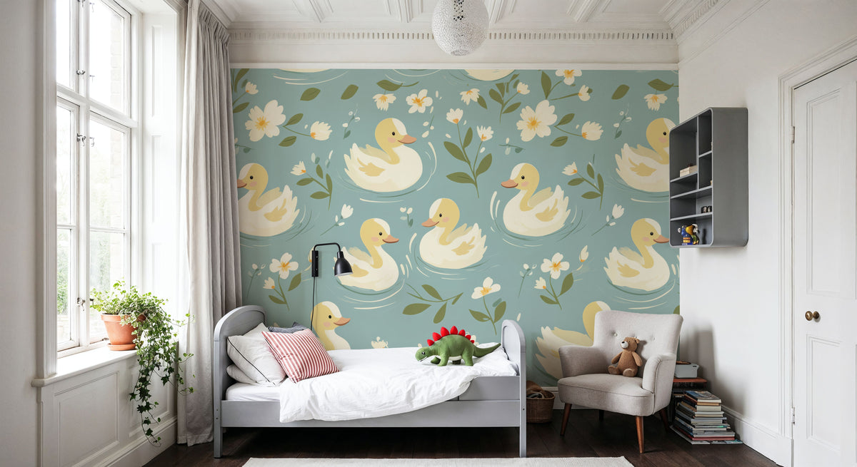 Diddy Ducklings Mural Wallpaper - room preview 02