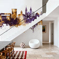 Paramaribo Suriname Skyline Purple & Gold Mural Wallpaper - room preview 02