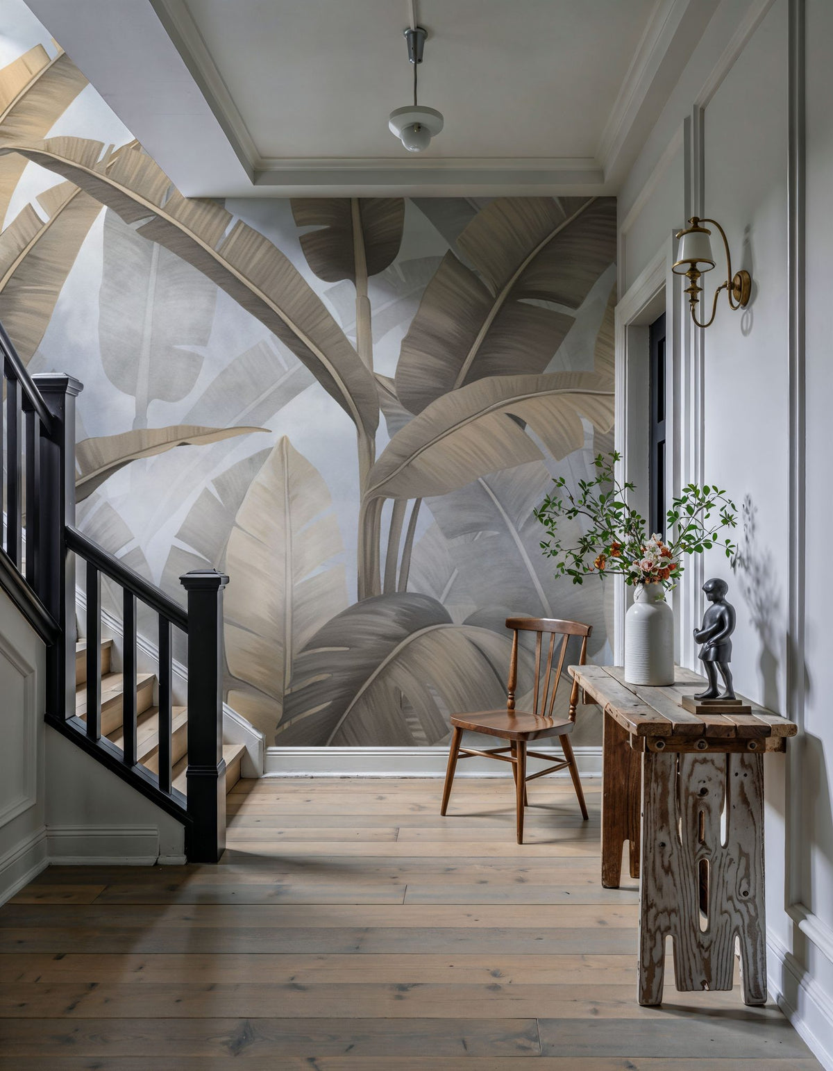 Banana Palms, Beige Mural Wallpaper - room preview 02