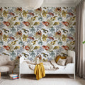 Vibrant Coral Reef, Grey Mural Wallpaper - room preview 02