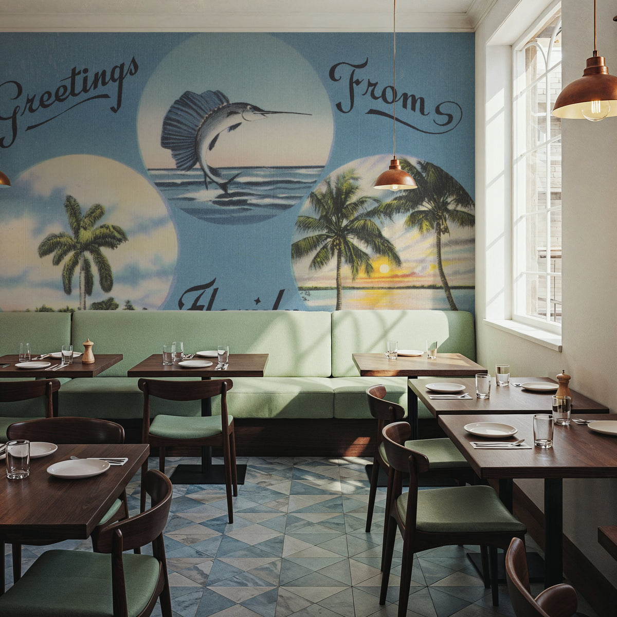 Greetings From Florida Wildlife Mural Wallpaper - room preview 02