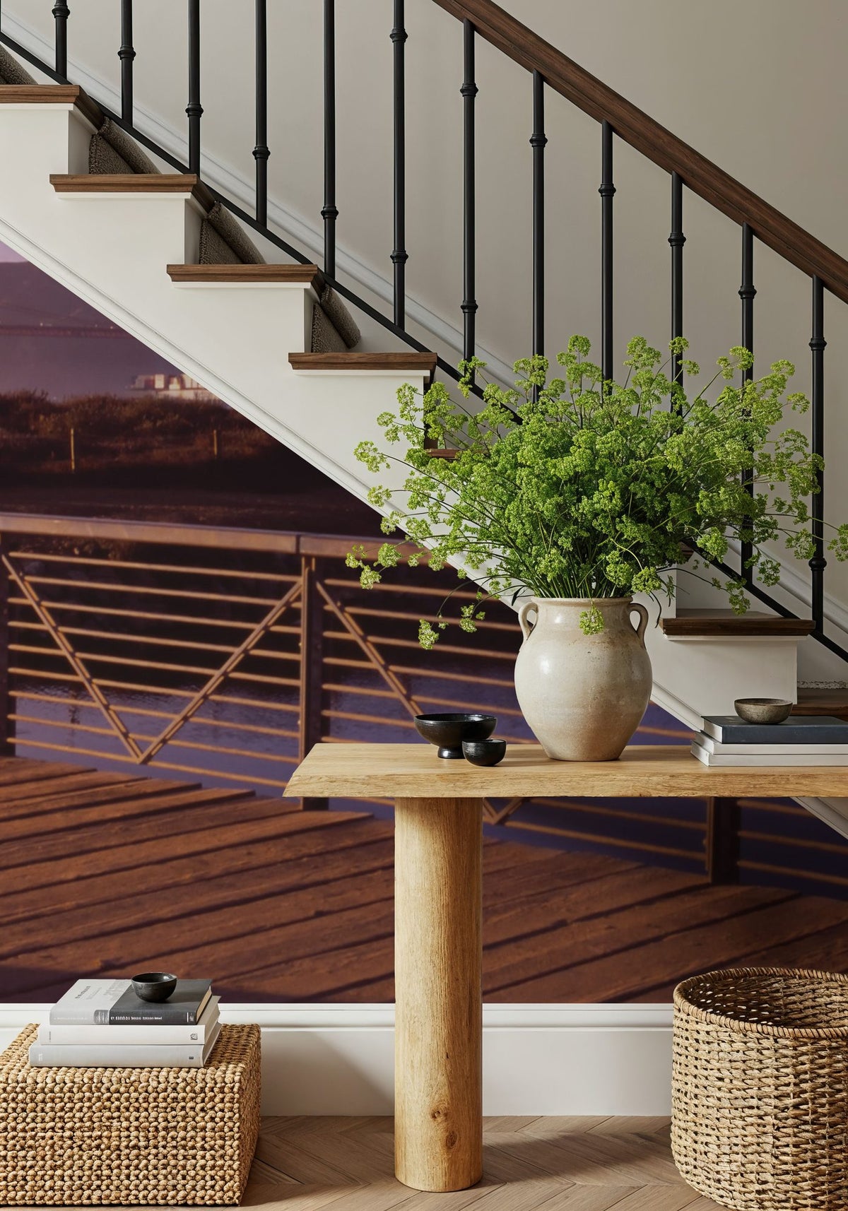 Bridge Pathway Sunset Mural Wallpaper - room preview 02