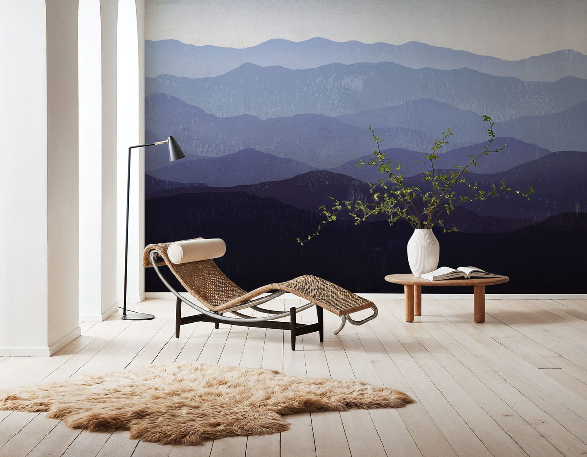 Purple Mountains Mural Wallpaper - room preview 02