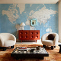World Map Cities - Naolin Mural Wallpaper - room preview 02
