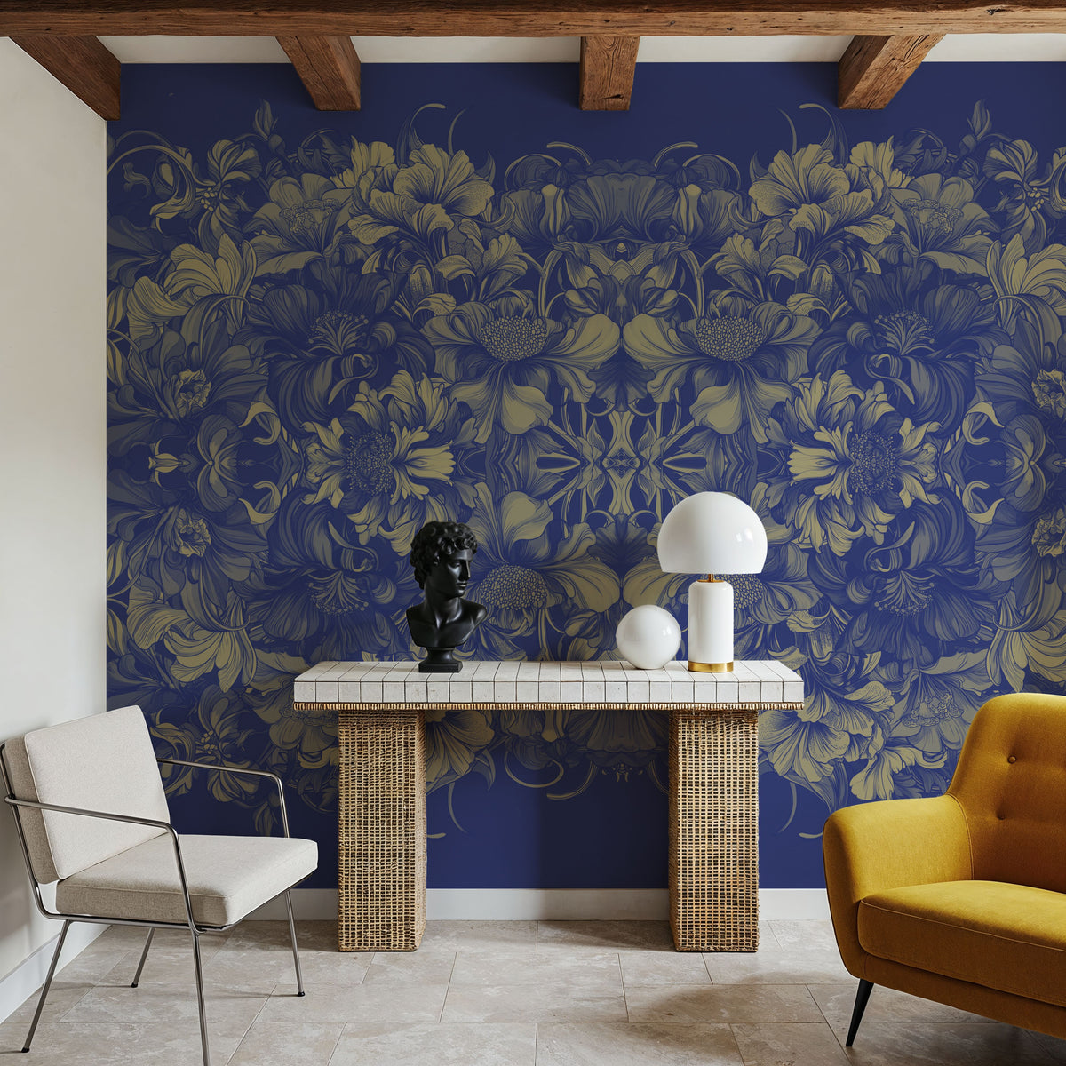 Scandi Flower Ceiling V Mural Wallpaper - room preview 02
