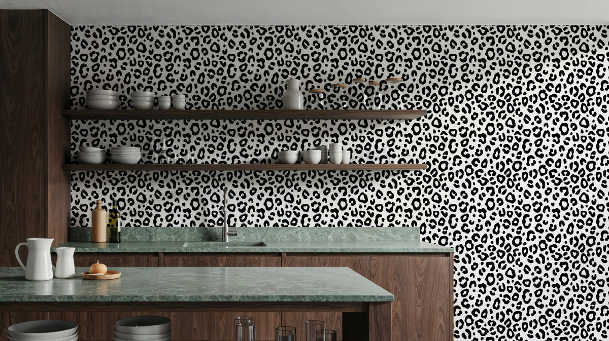 Wild Leopard on Repeat Mural Wallpaper - room preview 02