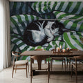 Tuxedo Cat Nap Mural Wallpaper - room preview 02