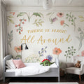 Wild Blooms V Mural Wallpaper - Light Tone - room preview 02