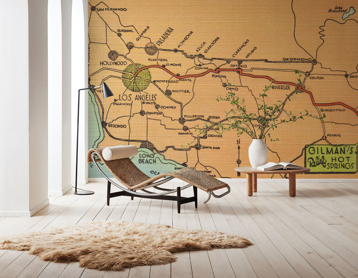 Greetings From California Map Mural Wallpaper - room preview 02