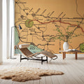 Greetings From California Map Mural Wallpaper - room preview 02
