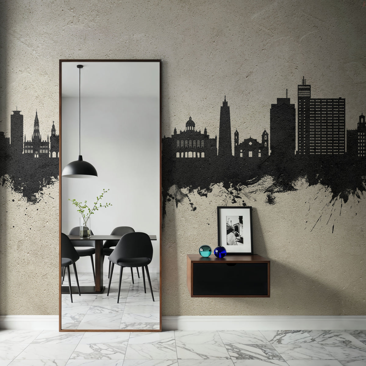 Havana Cuba Skyline Concrete Mural Wallpaper - room preview 02