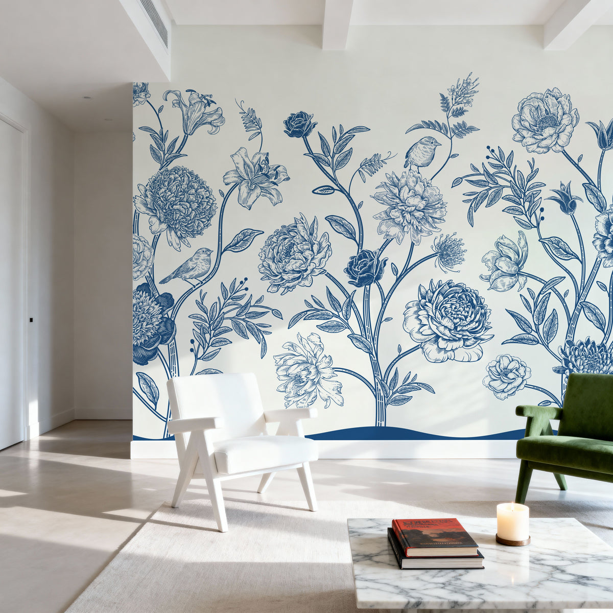 Proud Victorian Flowers Mural Wallpaper - Light Tone - room preview 02