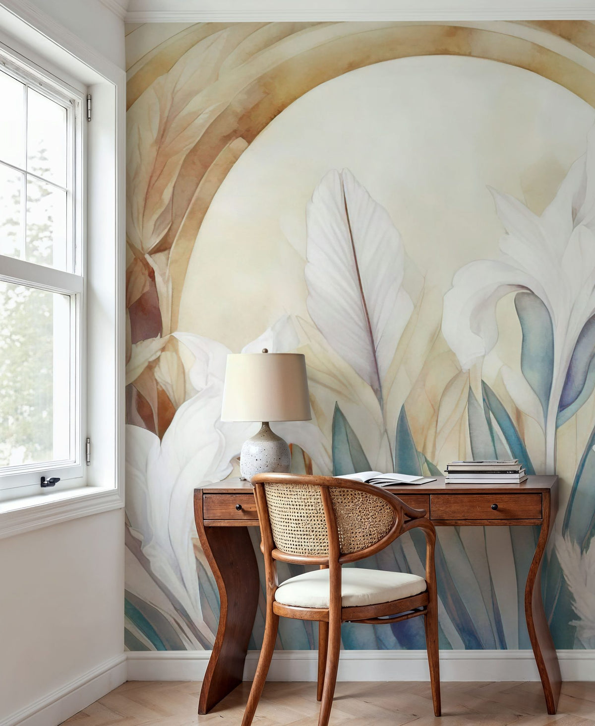 Irises At Sunrise Yellow Mural Wallpaper - room preview 02