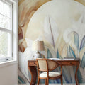 Irises At Sunrise Yellow Mural Wallpaper - room preview 02
