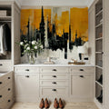 Glowing Cityscape Mural Wallpaper - room preview 02